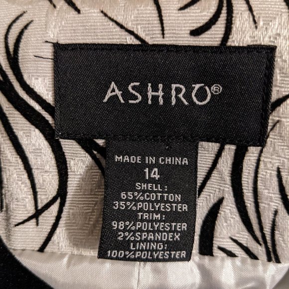 Ashro Black Sleeveless Velvet Dress & White & Black Jacket Set - size 14 NWOT - Picture 14 of 14